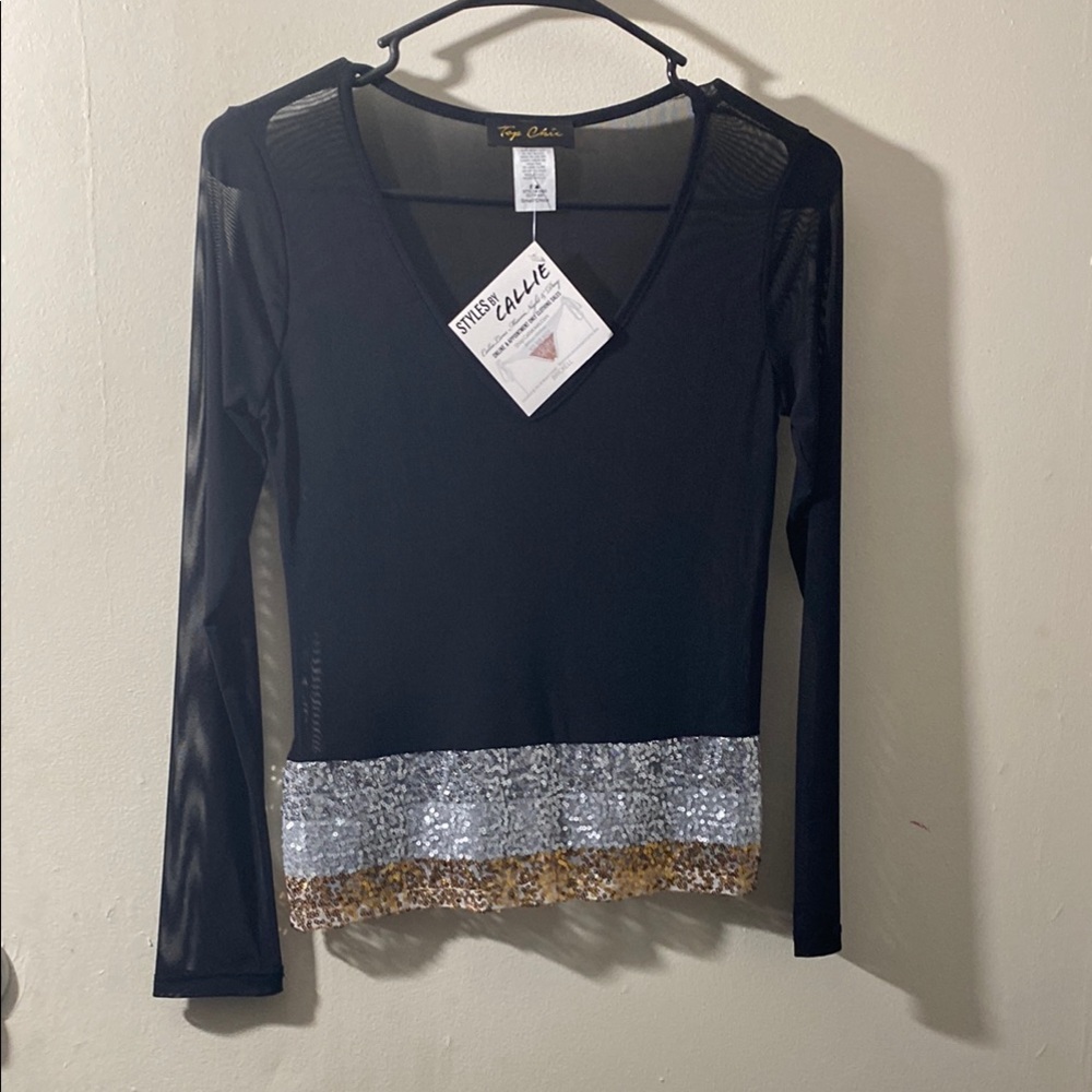 Stylish Black and Silver Top